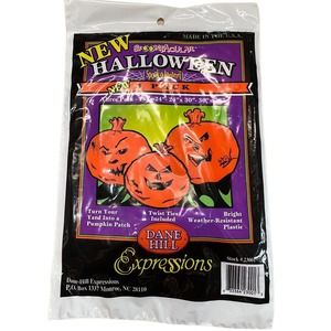 New Vintage Halloween 3 Pack Jack-O-Lanterns Leaf Bags Bright Weather Resistant